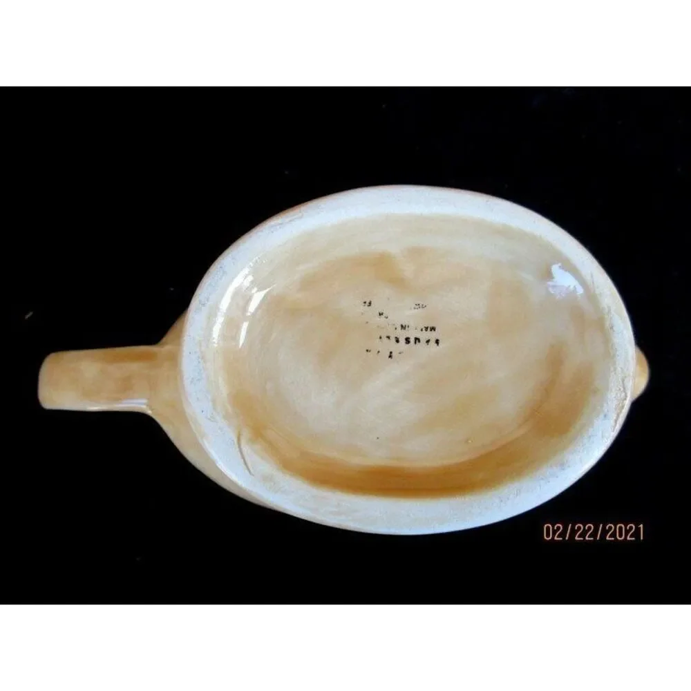 Pottery Barn‎ Sausalito Amber Gold Hand Painted Gravy/Sauce Boat